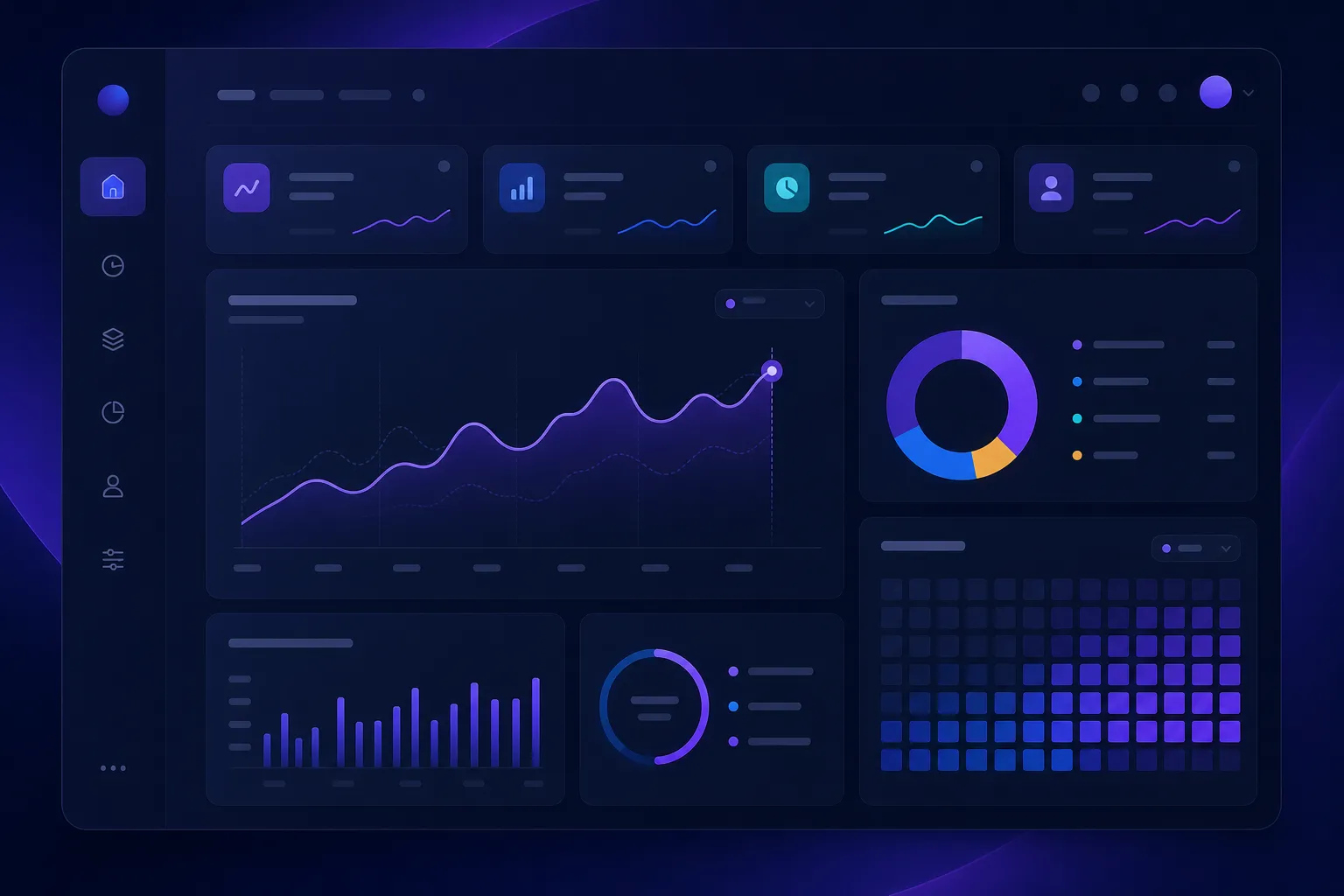 Abstract gradient mockup representing the Flowstack analytics dashboard