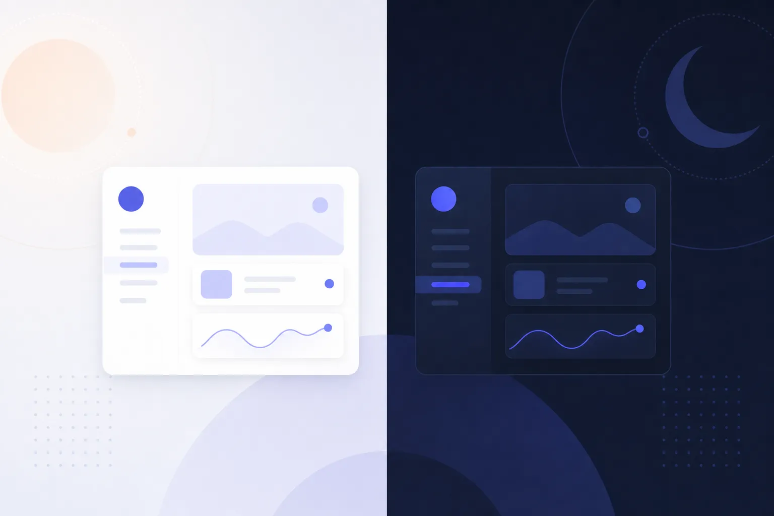Abstract illustration of dark mode UI design