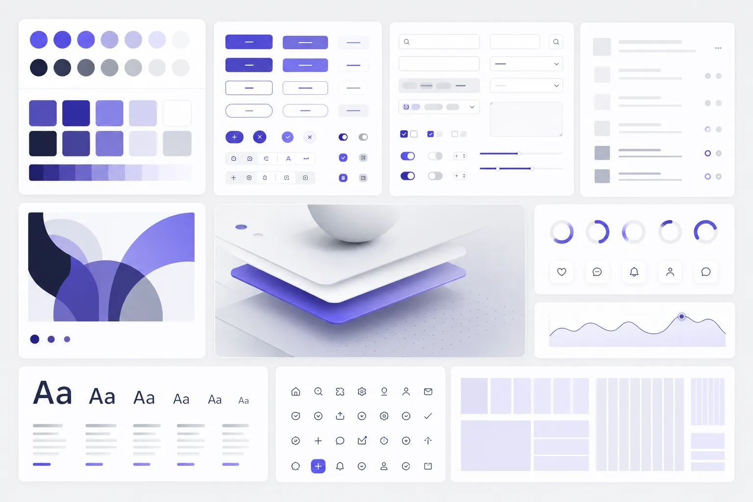 Abstract design system component grid