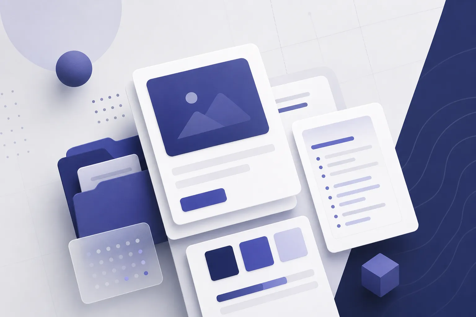 Abstract illustration of premium website themes and documentation